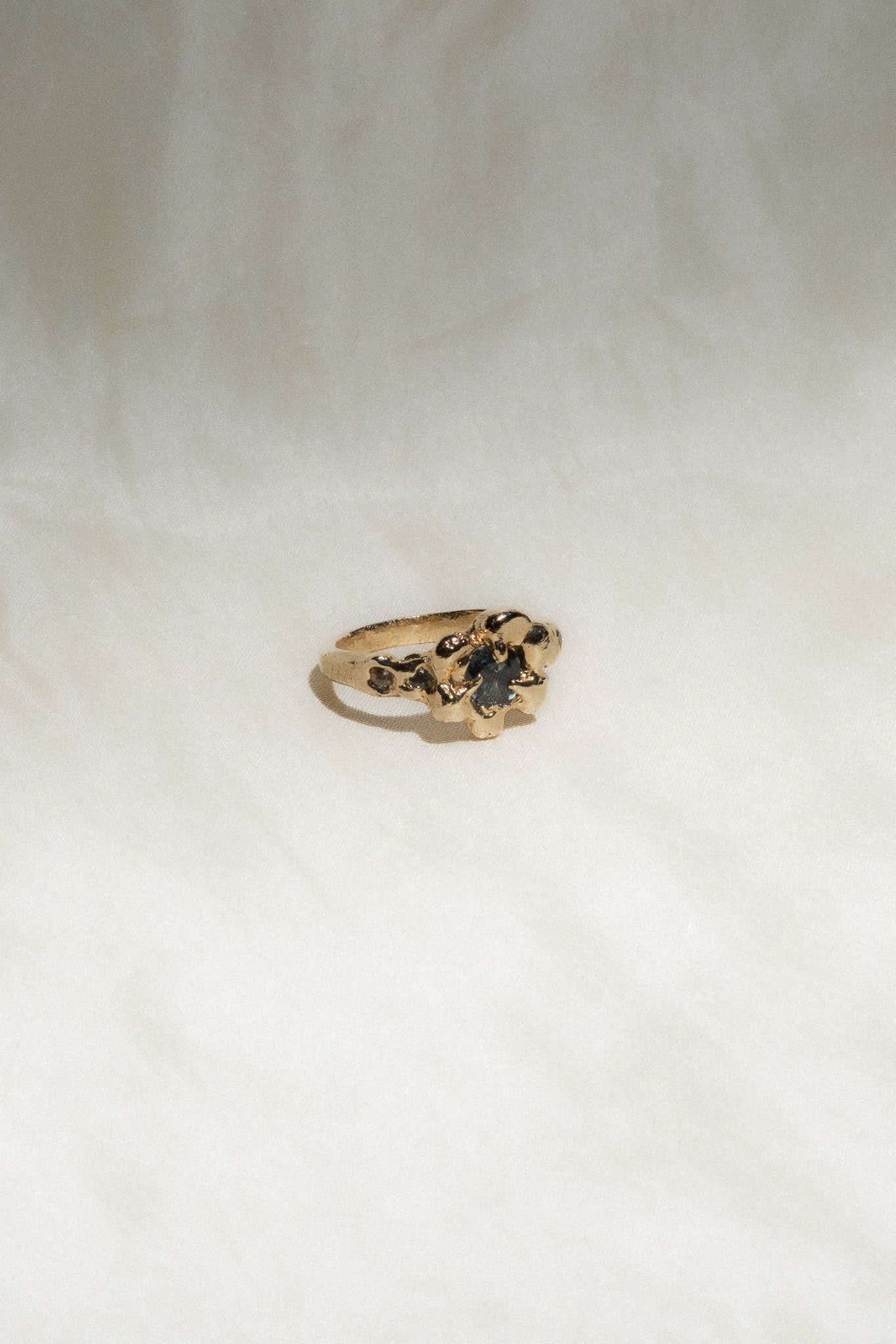 Blue Sapphire Flower Ring