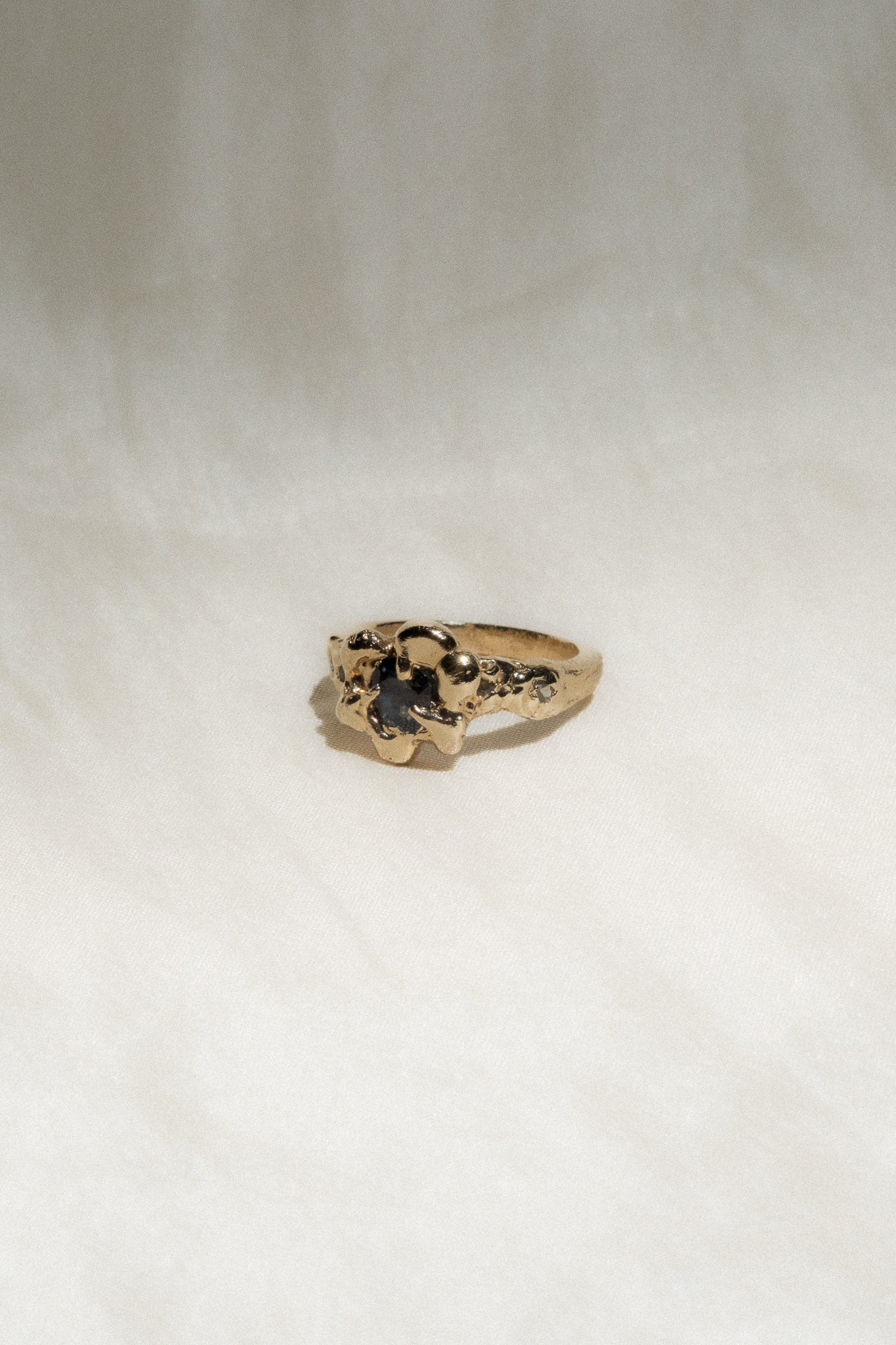 Blue Sapphire Flower Ring