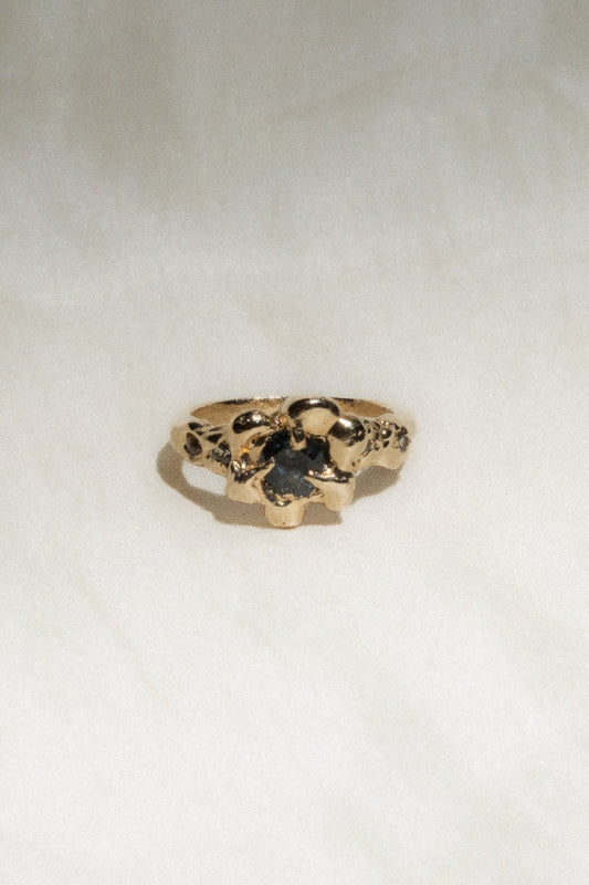 Blue Sapphire Flower Ring