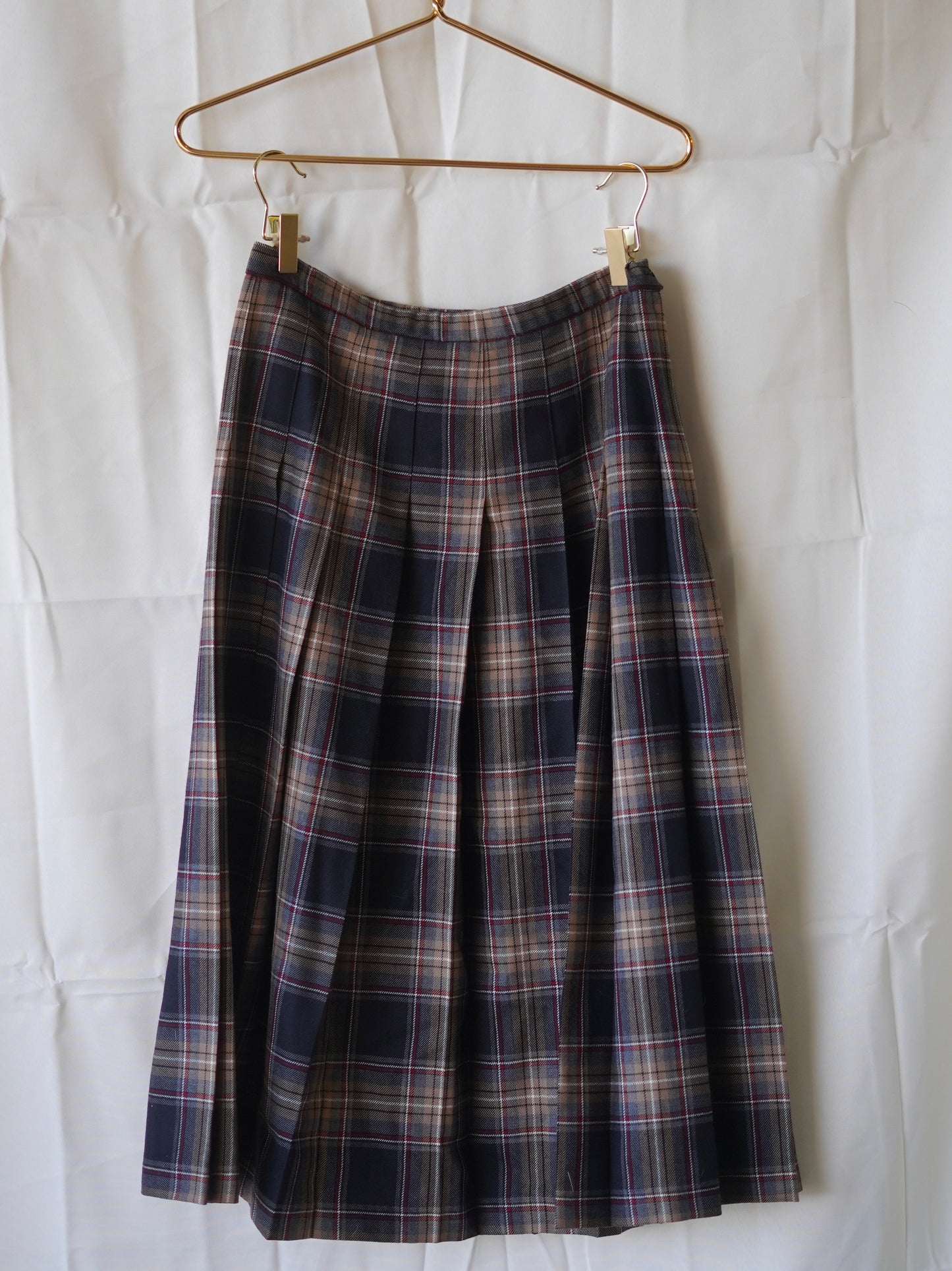 Vintage Pendleton 100% wool reversible plaid skirt